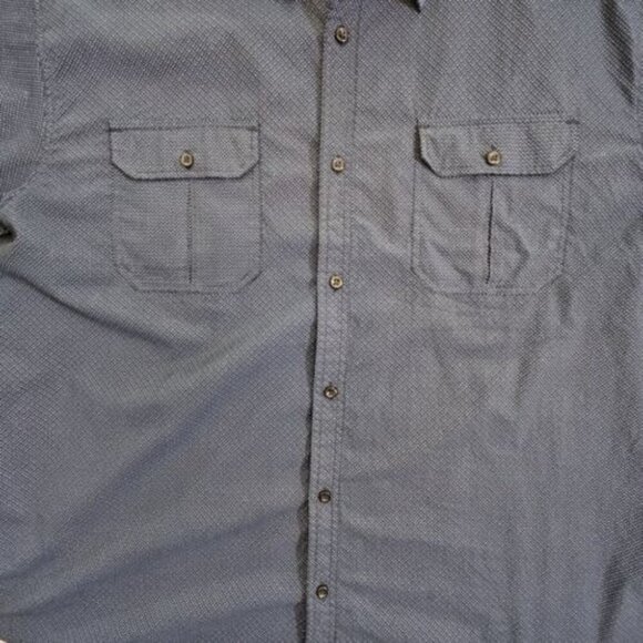 Steve’s Jeans Shirt Men's 3X Button Up Short Sleeve Blue Geometric Pattern - Picture 9 of 16